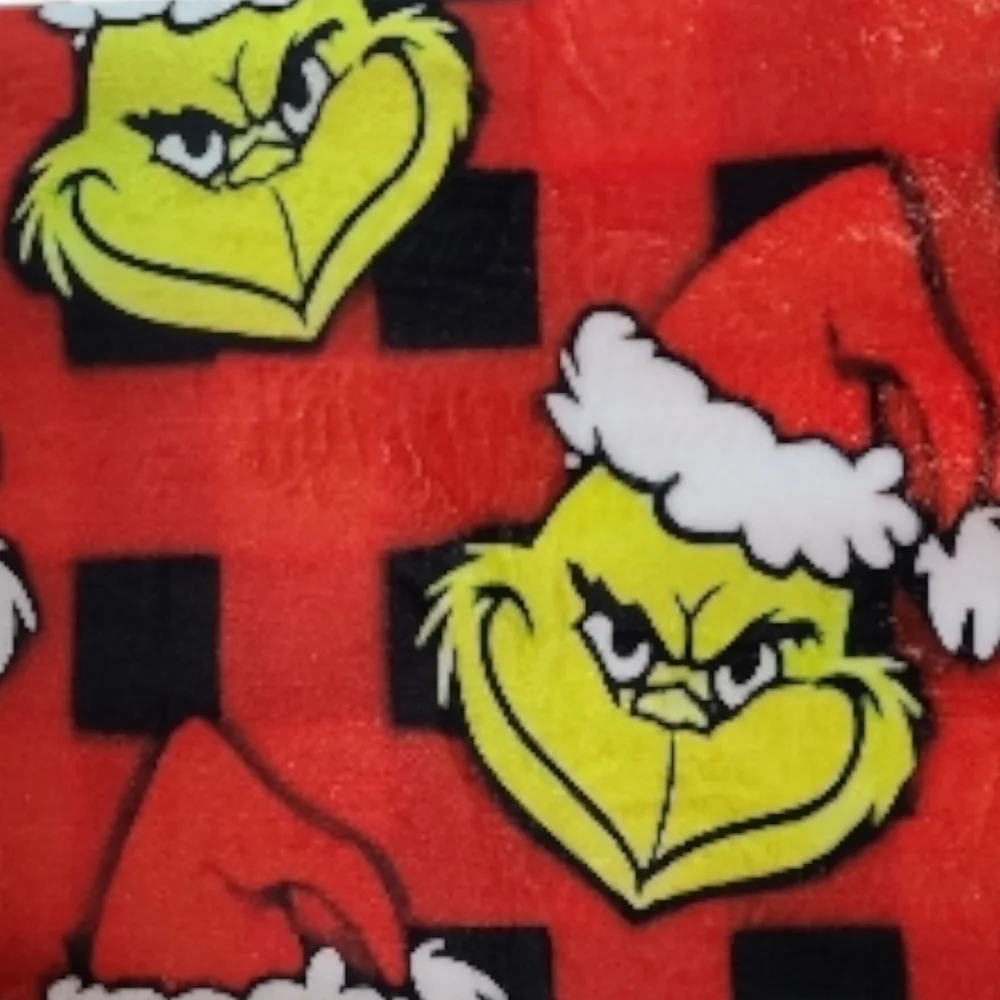 The Grinch Dr Seuss  Christmas holiday Throw Blanket 52x60 NEW